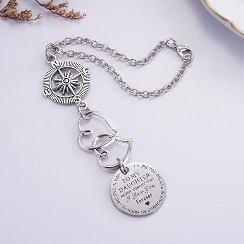 Arabest To My Daughter Compass Car Charm, I Hope You Believe In Yourself As Much As I Believe In You Car Charm, Rear View Mirror Car Charm for Daughter Birthday Graduation - Image 5